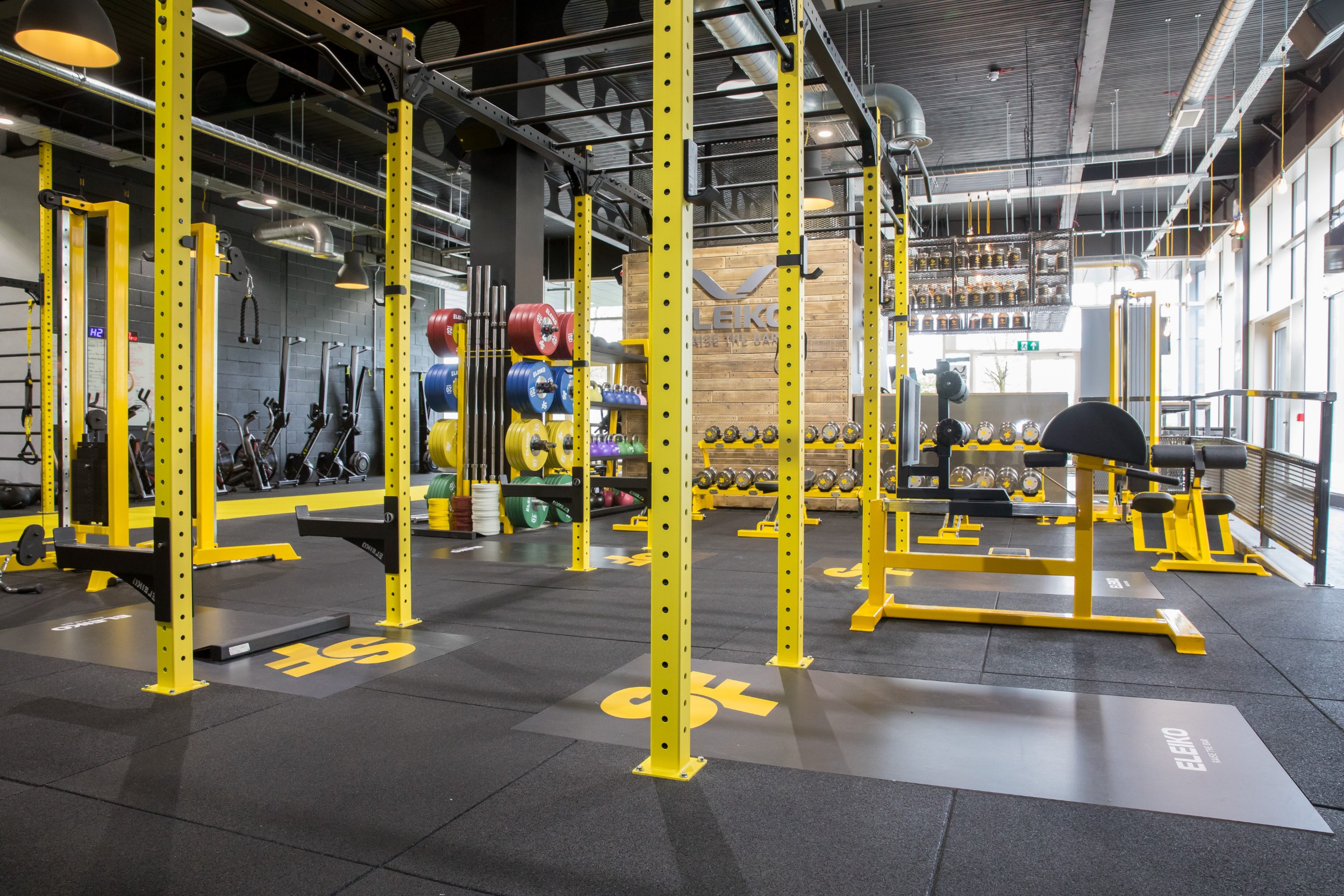 Industrial HVAC look in Bristol Gym